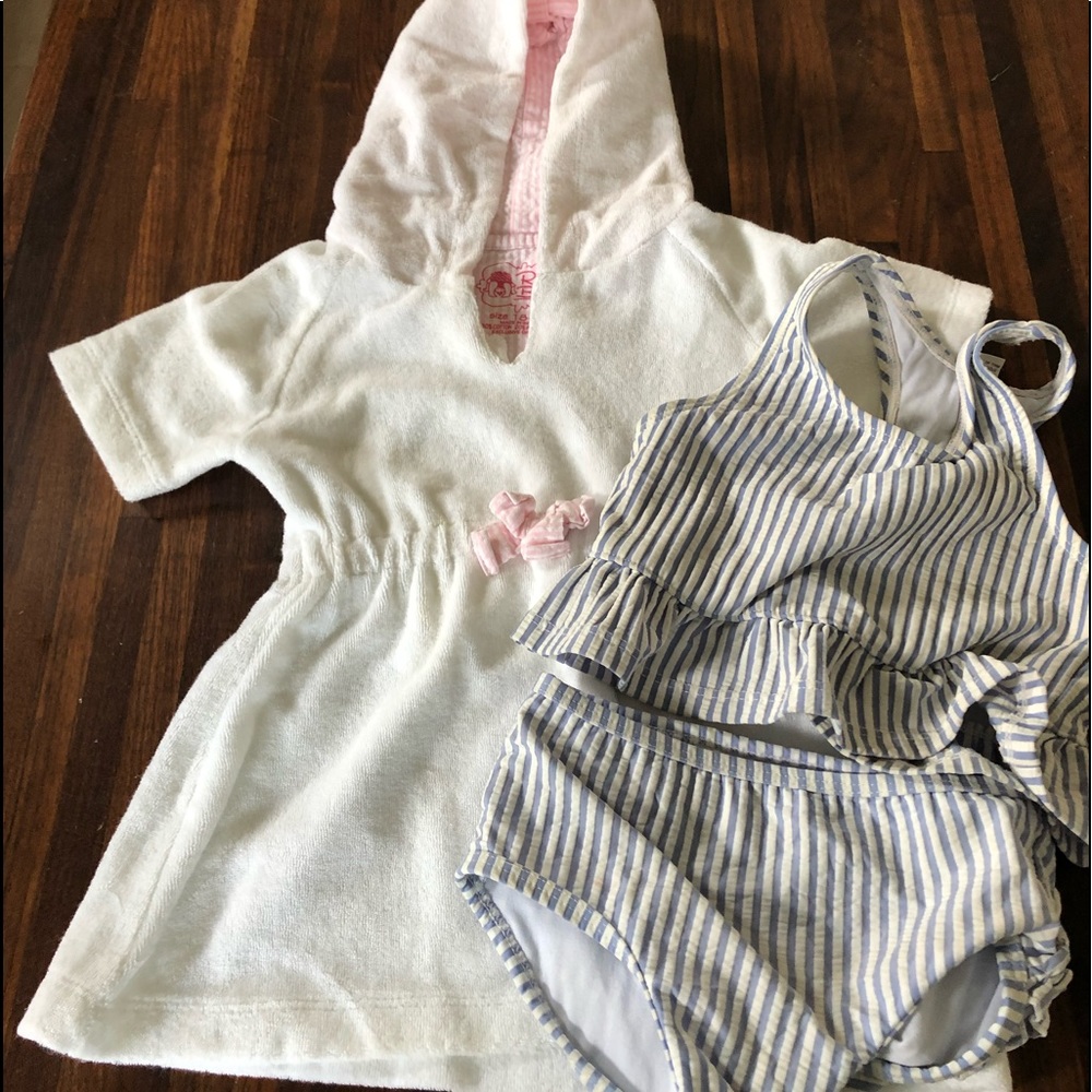 Ruffle butts cover-up with swimsuit